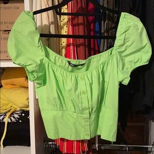 Green Crop Top